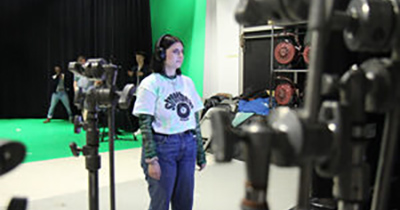 Person in production studio